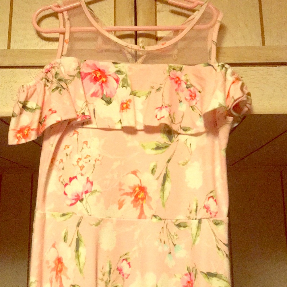 Girls pink cotton dress